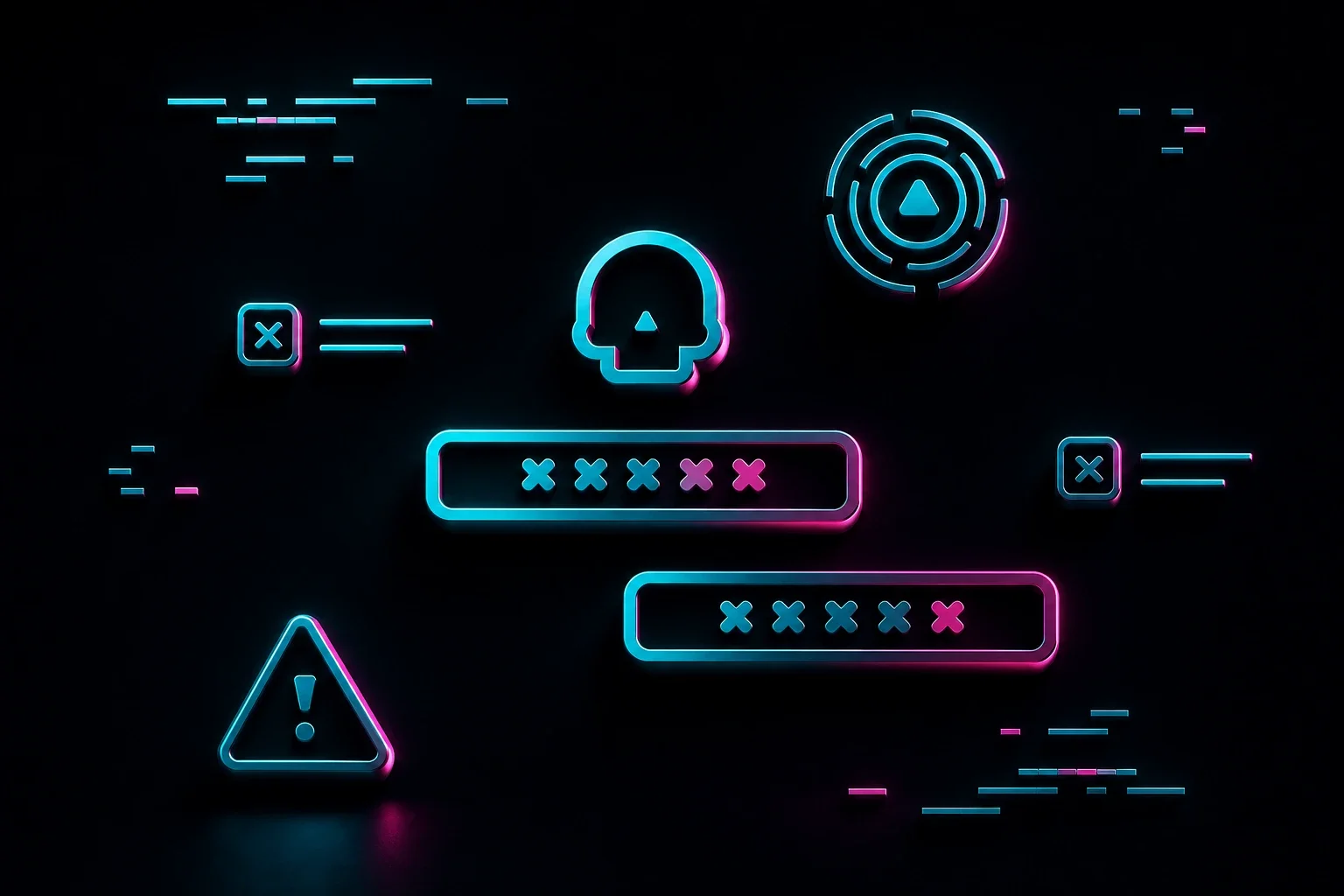 A login screen with attempted passwords.