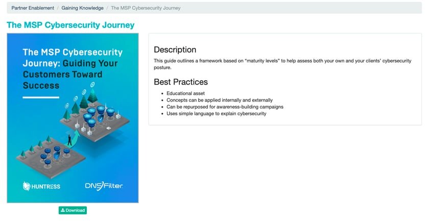 An educational guide included in Huntress’ new Partner Enablement service