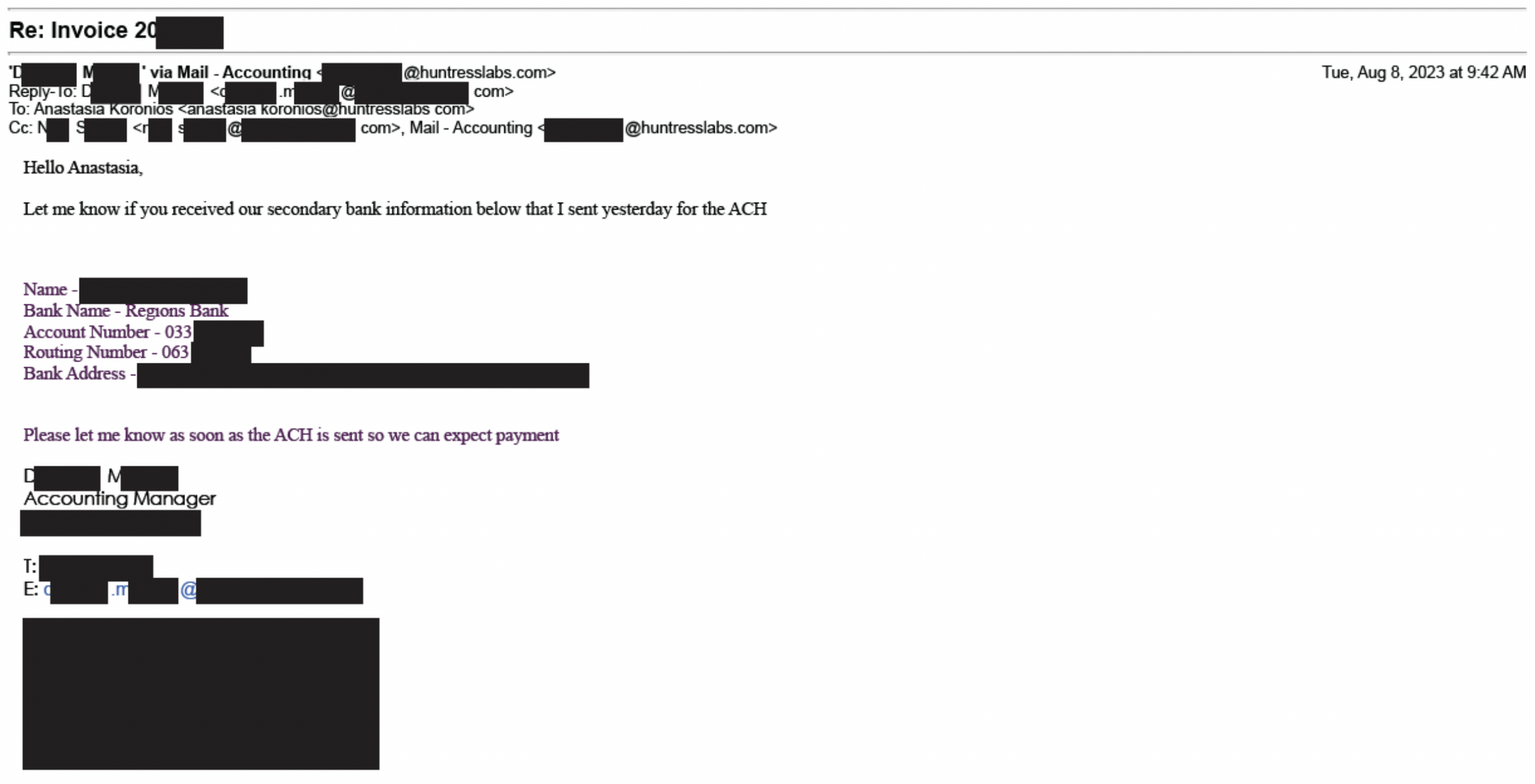 Attacker follow-up