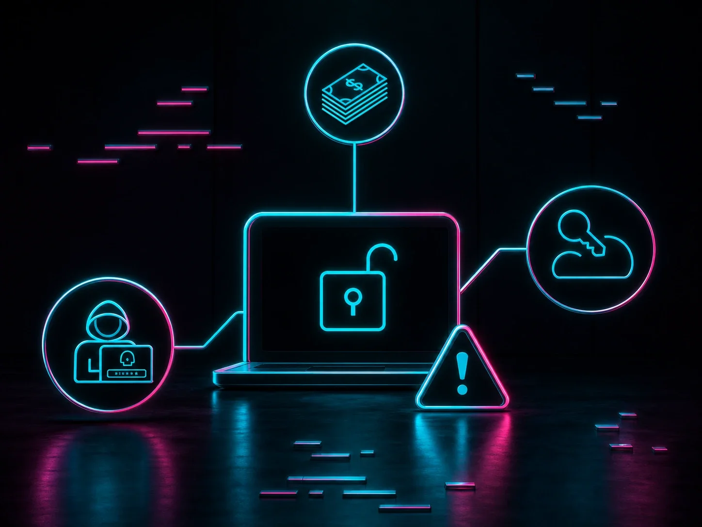 Icons illustrating the cost of a data breach