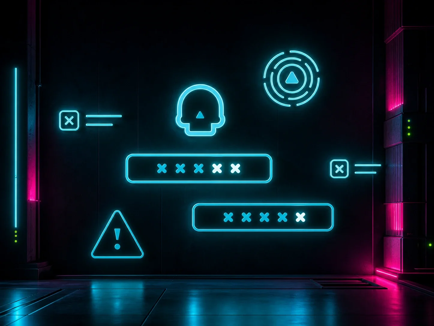 A login screen with attempted passwords.