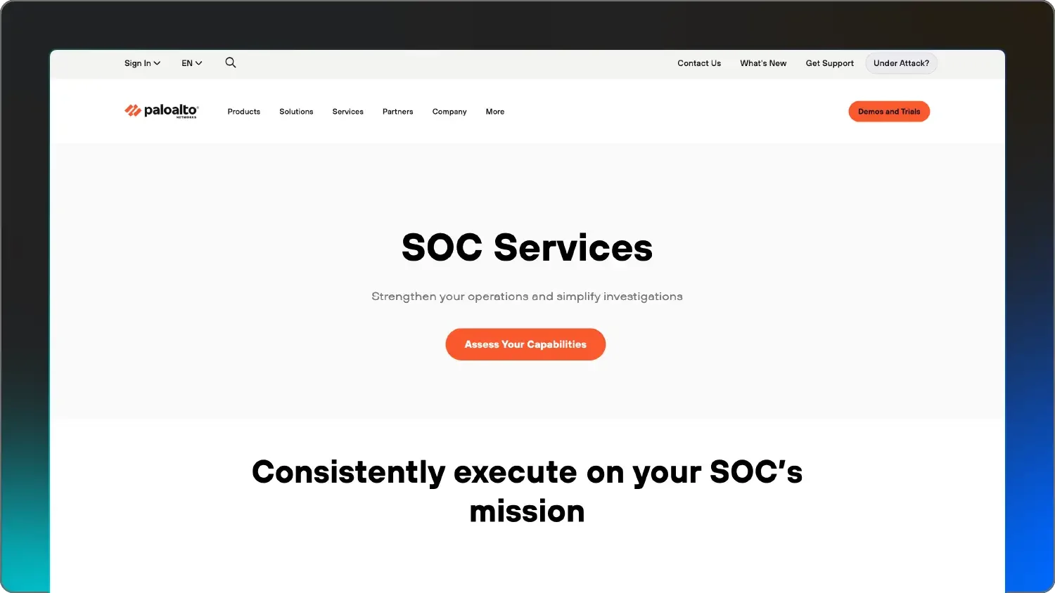 A screenshot of Palo Alto Networks.