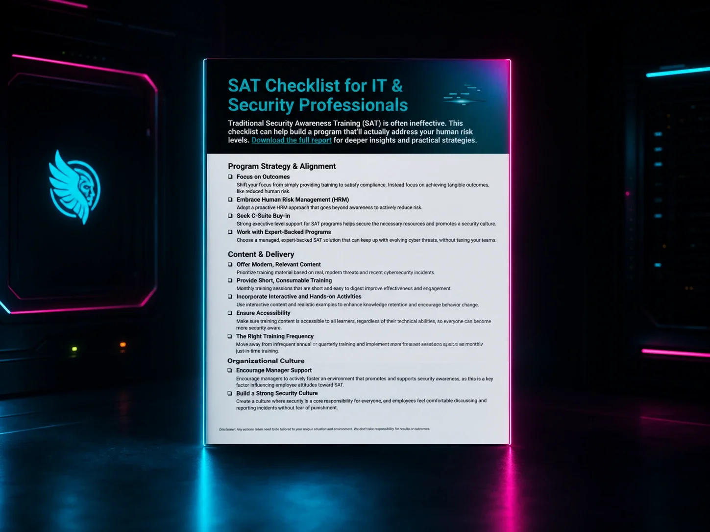 SAT Checklist for IT & Security Professionals