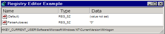Registry Editor Example