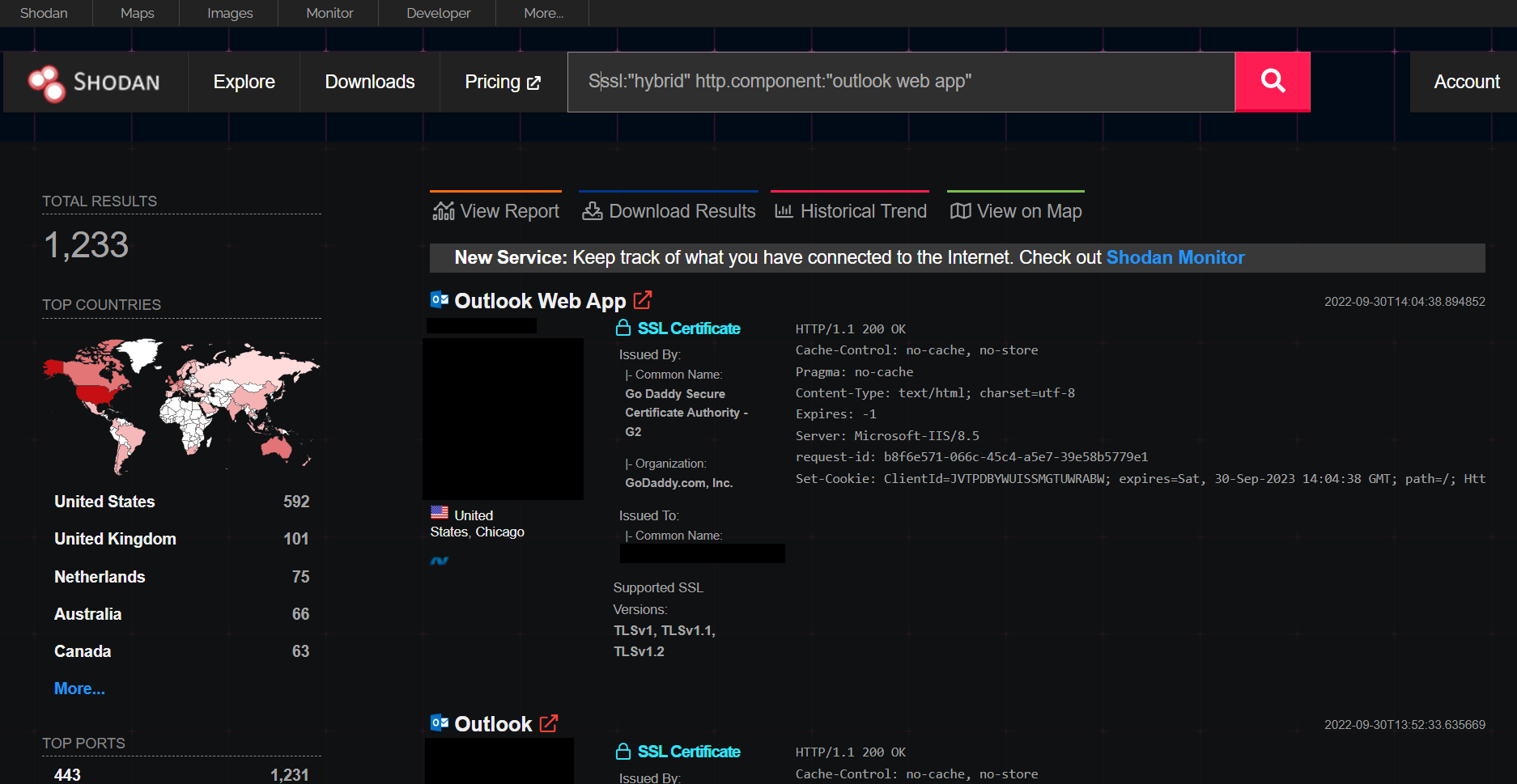 Shodan reports over 1,200 potentially vulnerable endpoints
