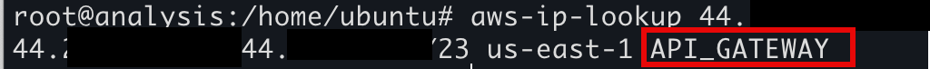 Output of “aws-ip-lookup” tool