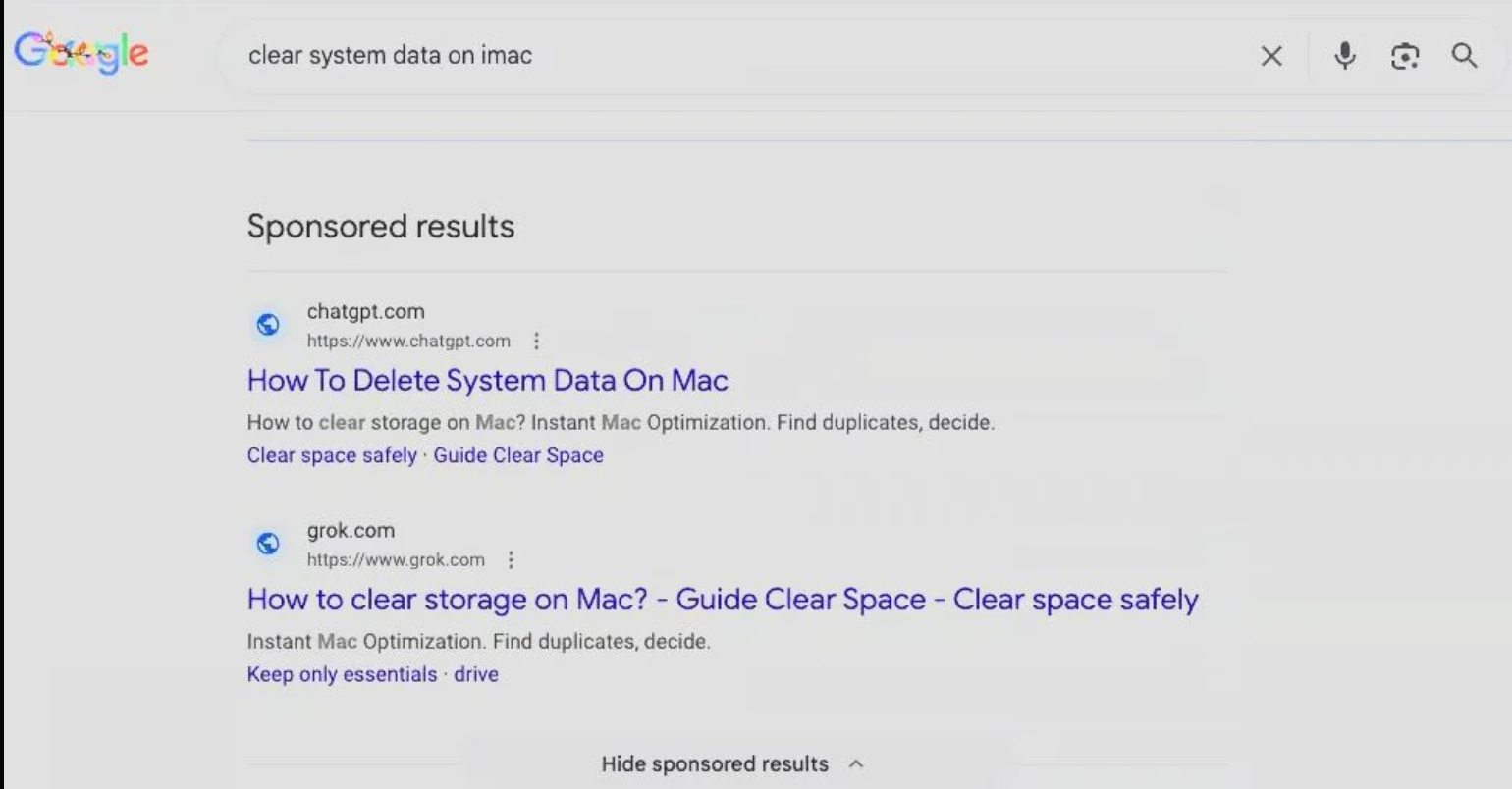 Figure 2: Top search results via Google Search for this attack