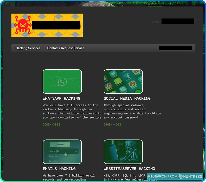 Hacking Website screenshot