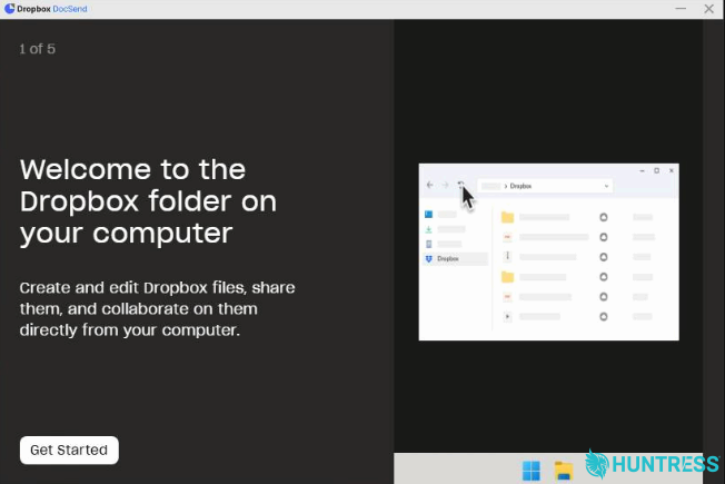 The fake Dropbox “onboarding carousel”