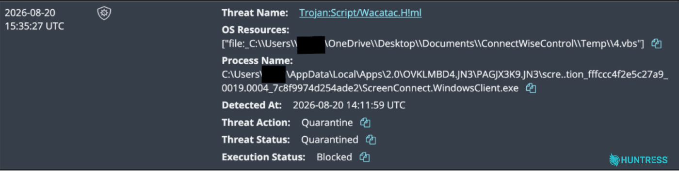 Microsoft blocked and quarantined 4.vbs