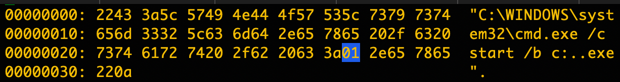 Confirmed typo with a hex editor, the SOH character is highlighted