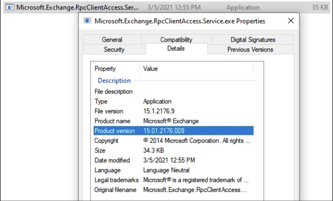Self-check steps for patch status during the Hafnium attacks