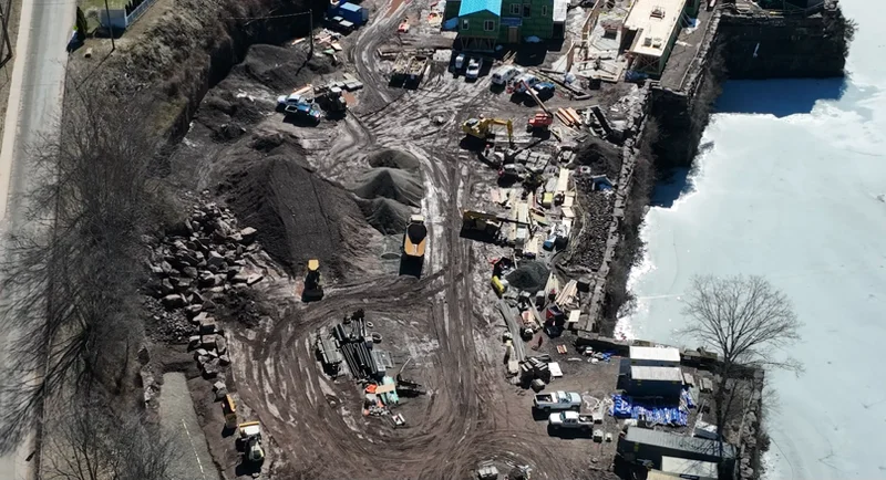Aerial construction site captured by Connecticut Drone Company