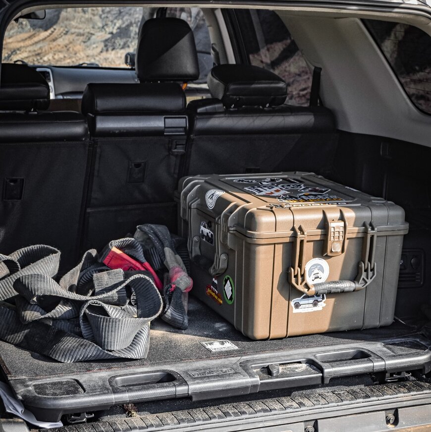 Cargo area of vehicle with Canvasback cargo liner