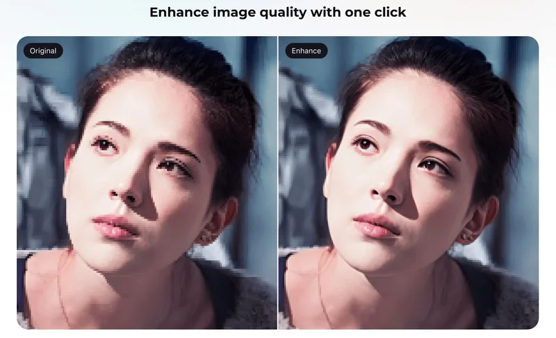 Enhance image quality with one click - Before and after comparison