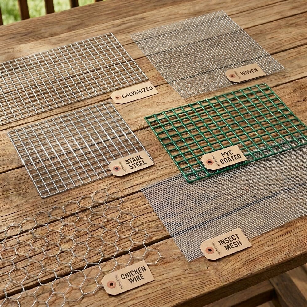 Different types of wire mesh