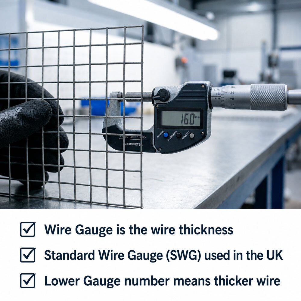 Micrometer measuring wire thickness