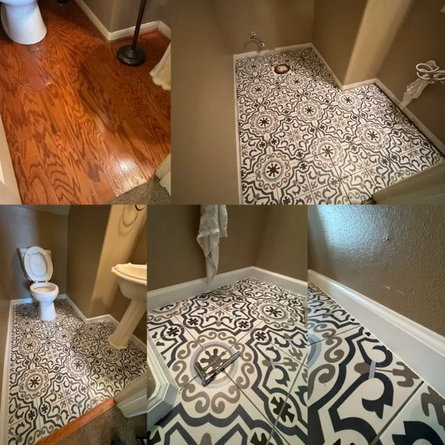Decorative tile flooring installation