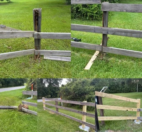 Fence rail repair and reinforcement