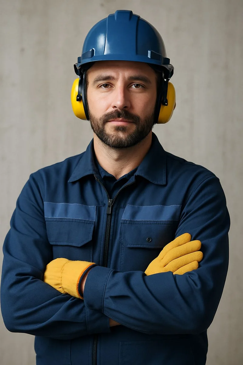 Operario de mantenimiento con implementos de seguridad