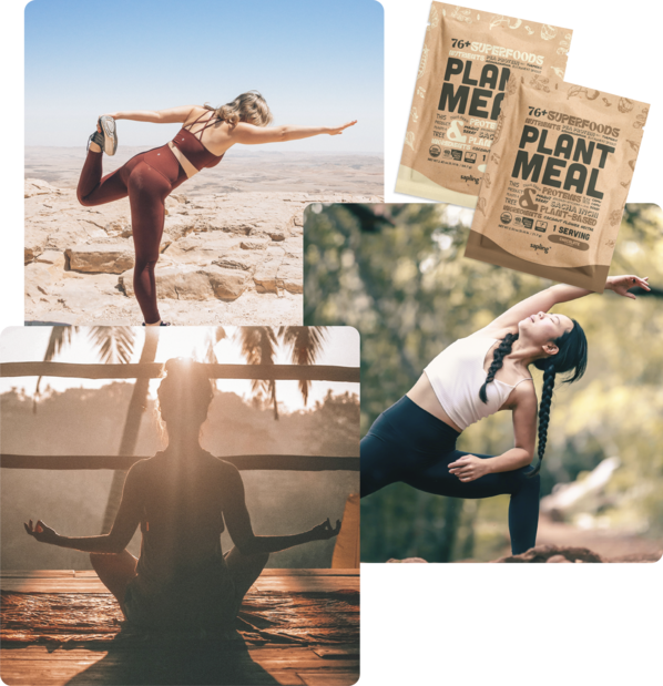 plant meal with yoga