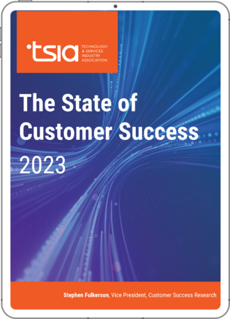 iPad with TSIA state of customer success 2023 pictured