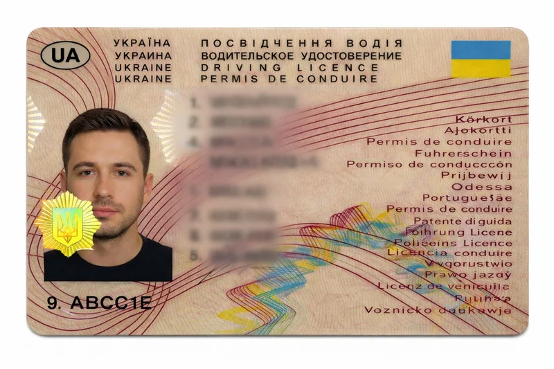 Украинское водительское удостоверение — образец 3