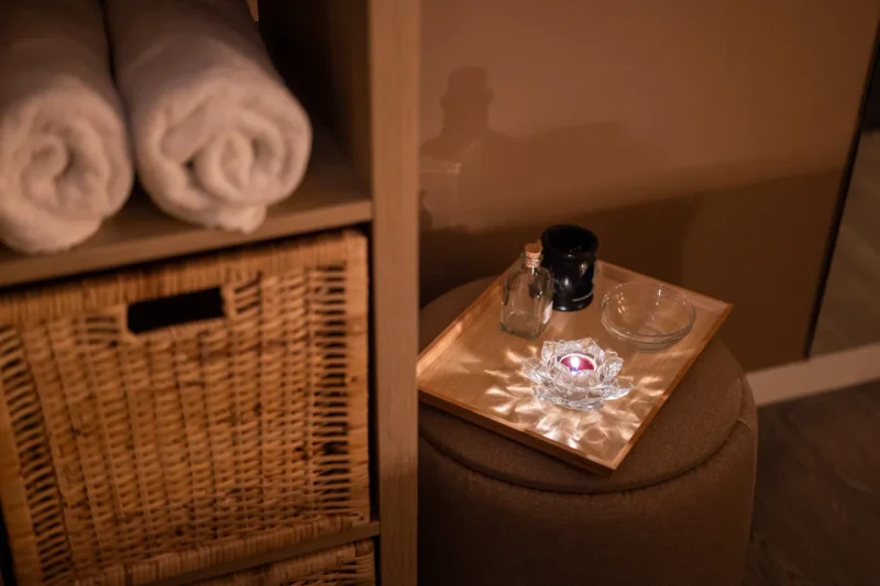 Close-up of luxury bedding and rose petal details
