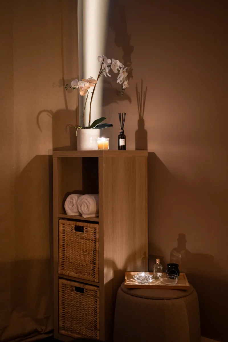 Freshly arranged massage room ready for a new session