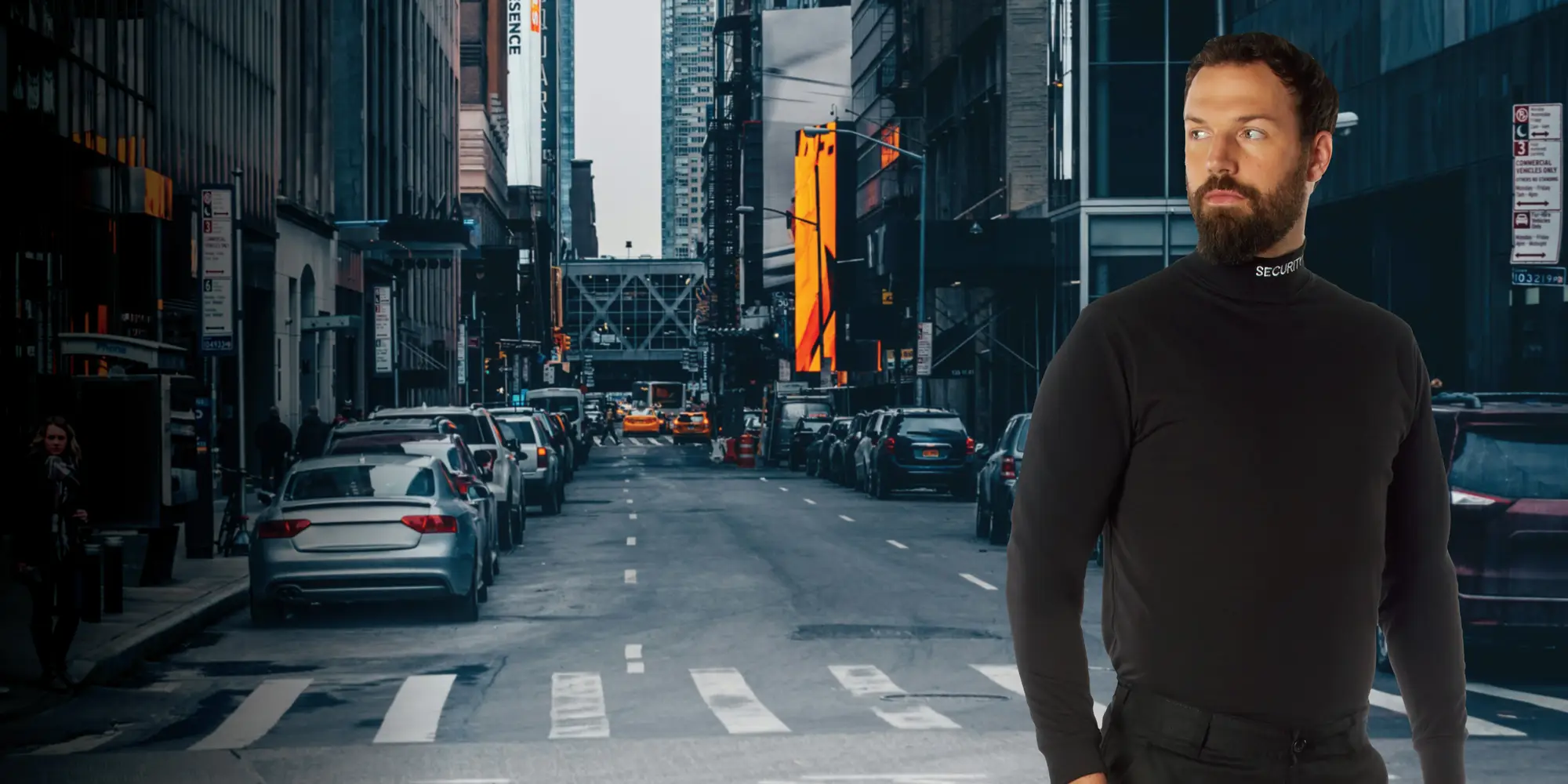 Black Security Uniform Mock Turtleneck