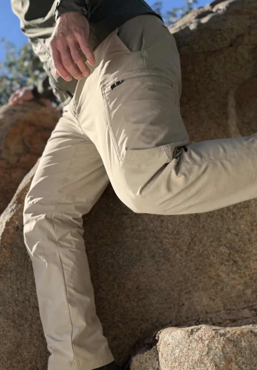 Rothco Khaki Edge Pants on mountain
