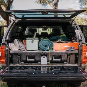 Truck loaded with gear