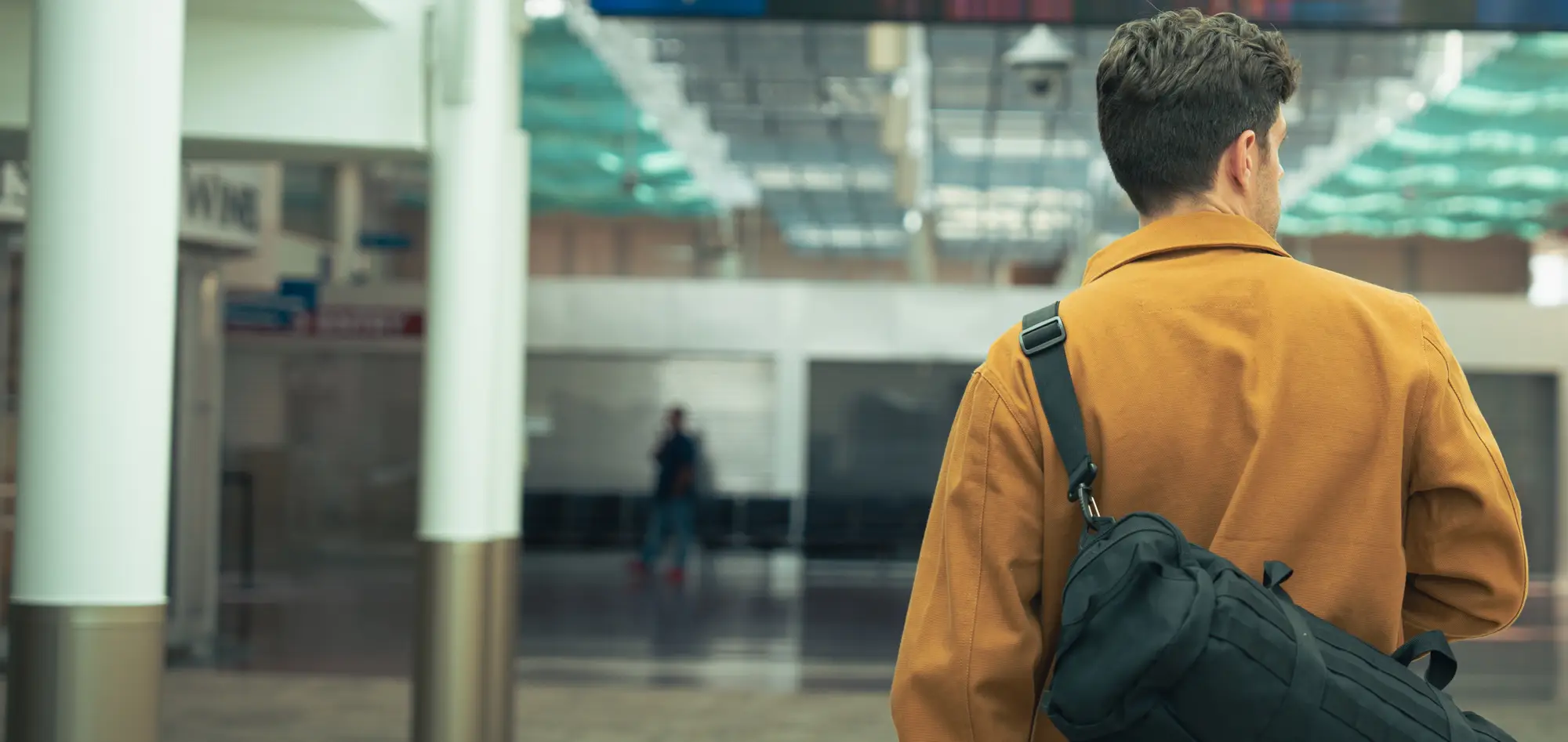 Airport Hero Banner with Canvas Jacket