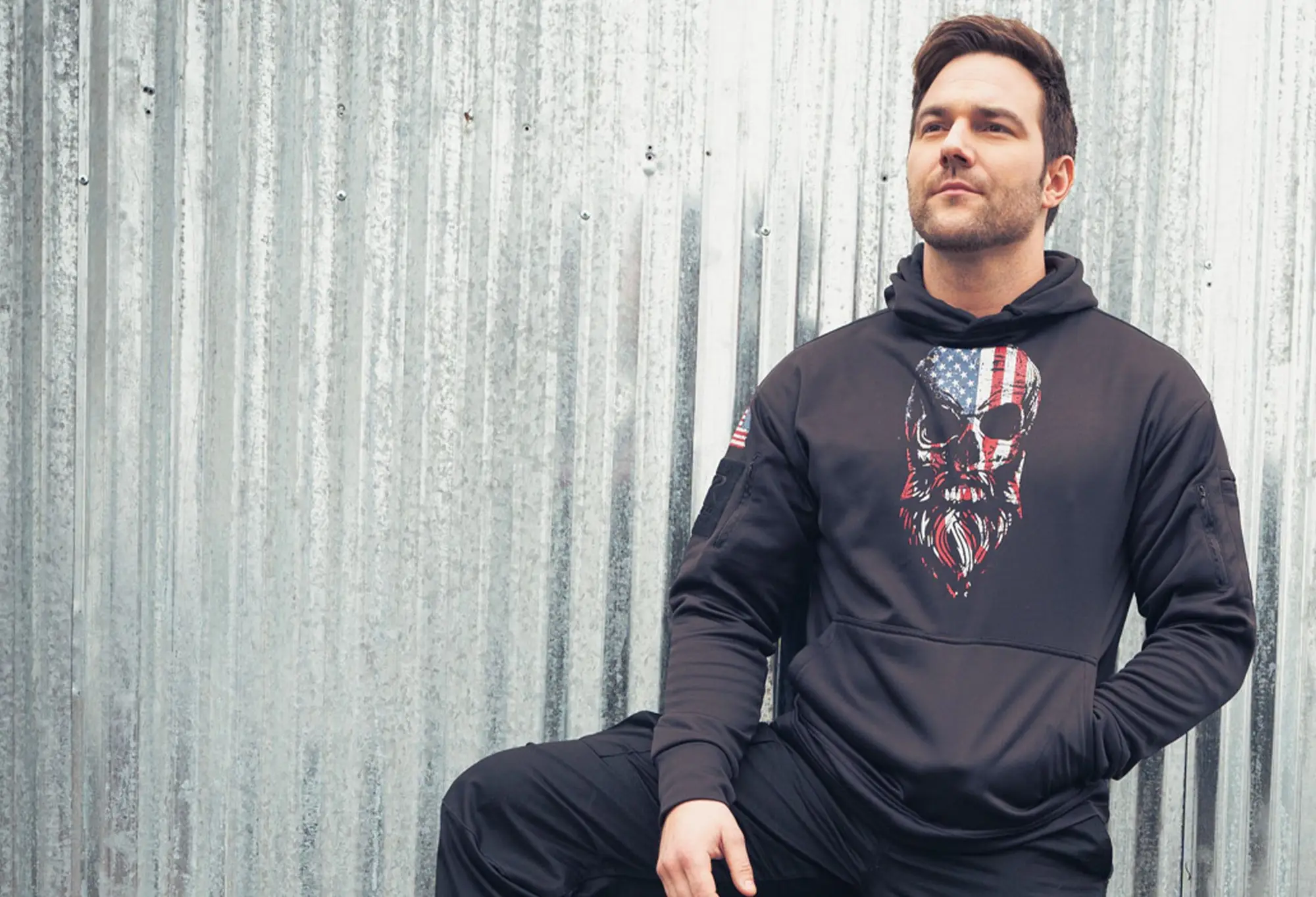 Patriotic Bearded Skull Hoodie