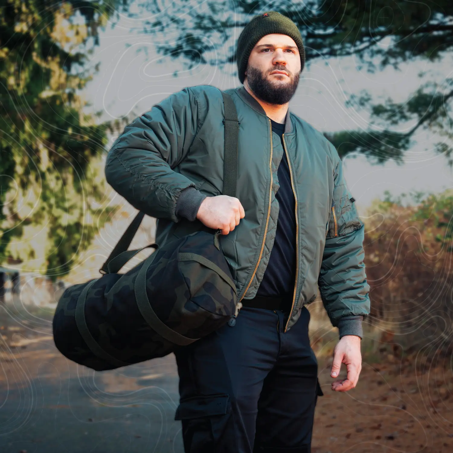 Man Carrying Bag on hiking trip