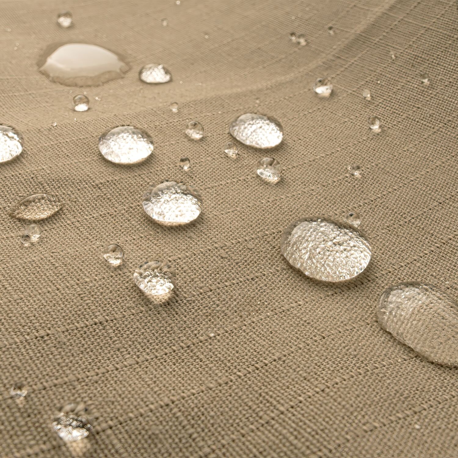 Water-Resistant Stain-Resistant Rip-Stop Fabric with Beaded Water Droplets