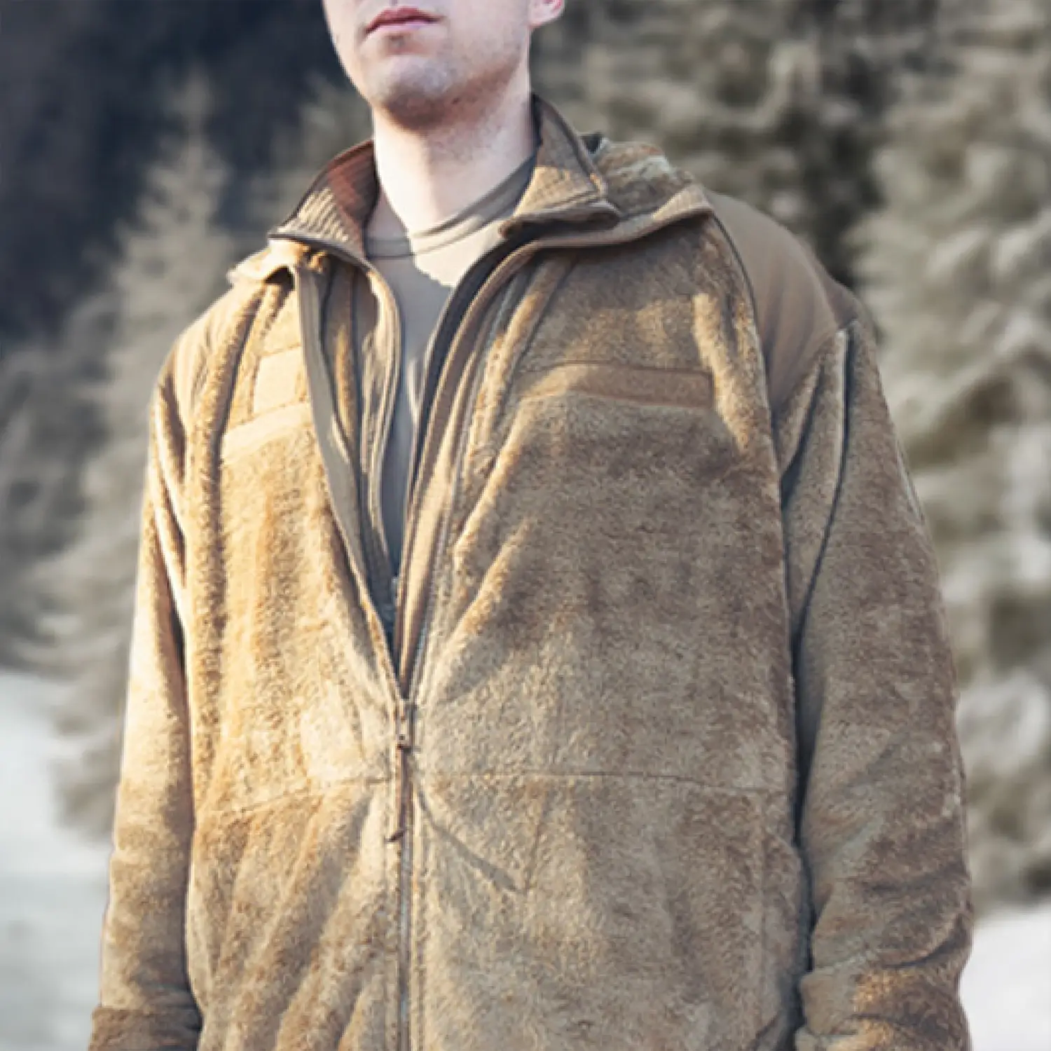 man outside in ECWCS clothing 