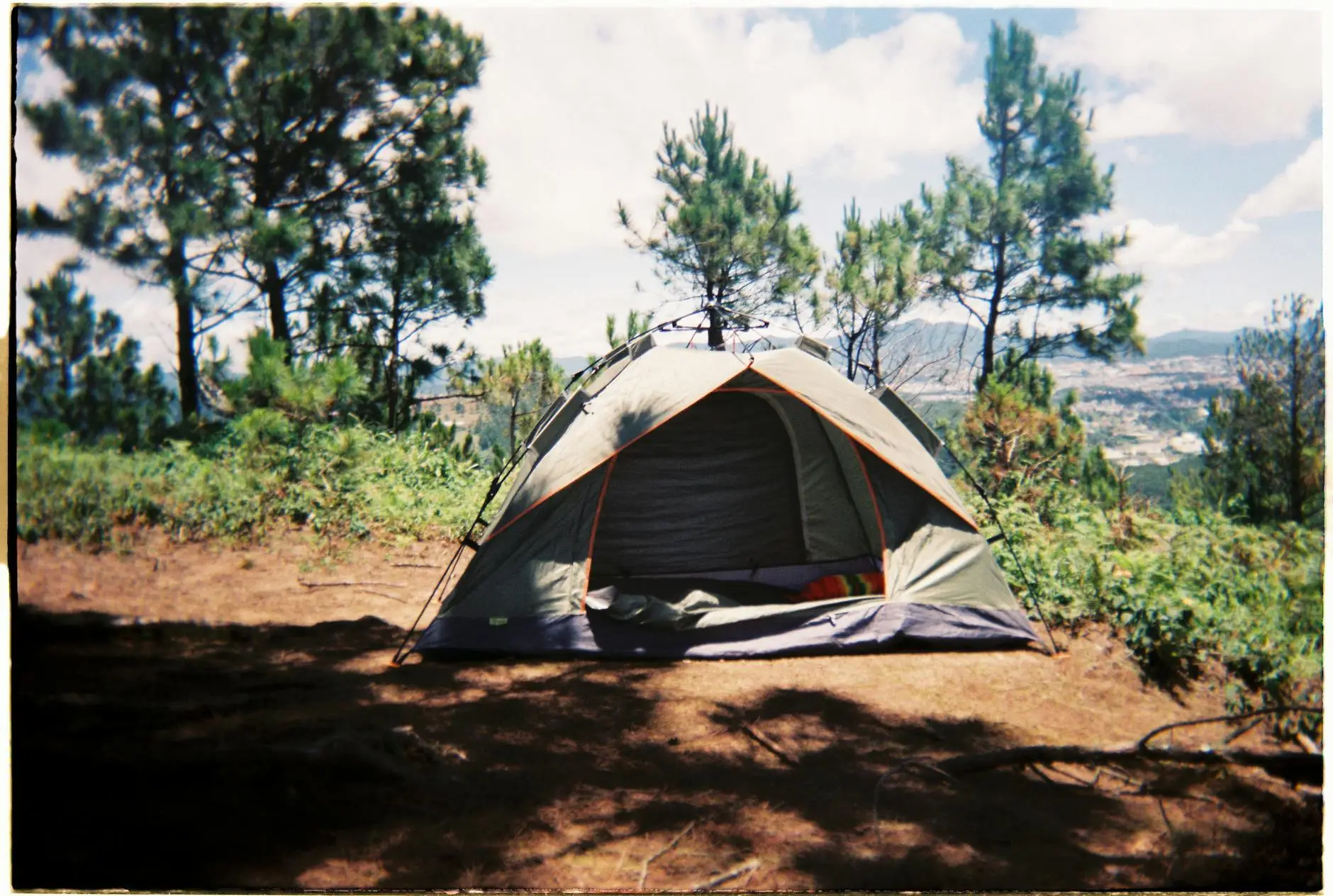 Camp ground with tent