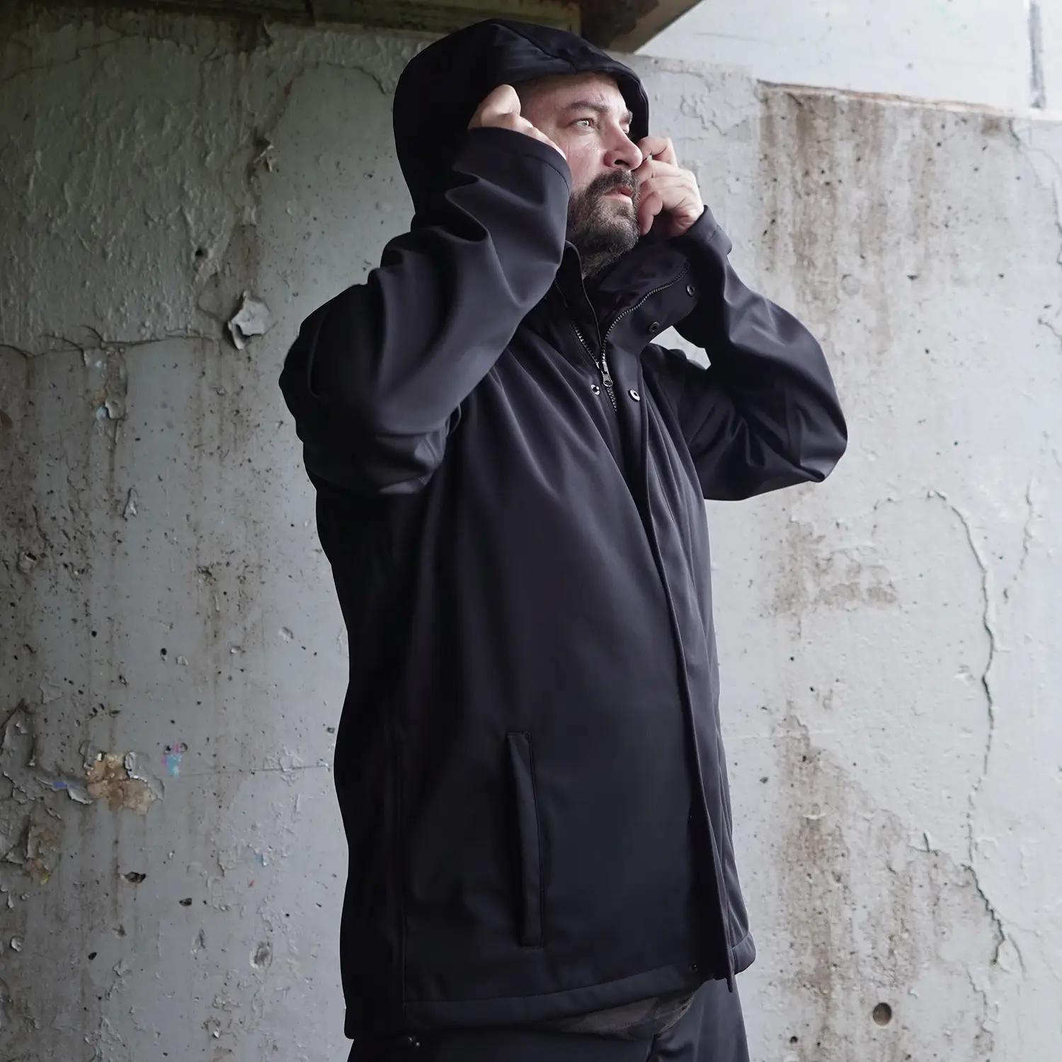 Shadow Ops Black Rain Jacket Outerwear Rain Coat