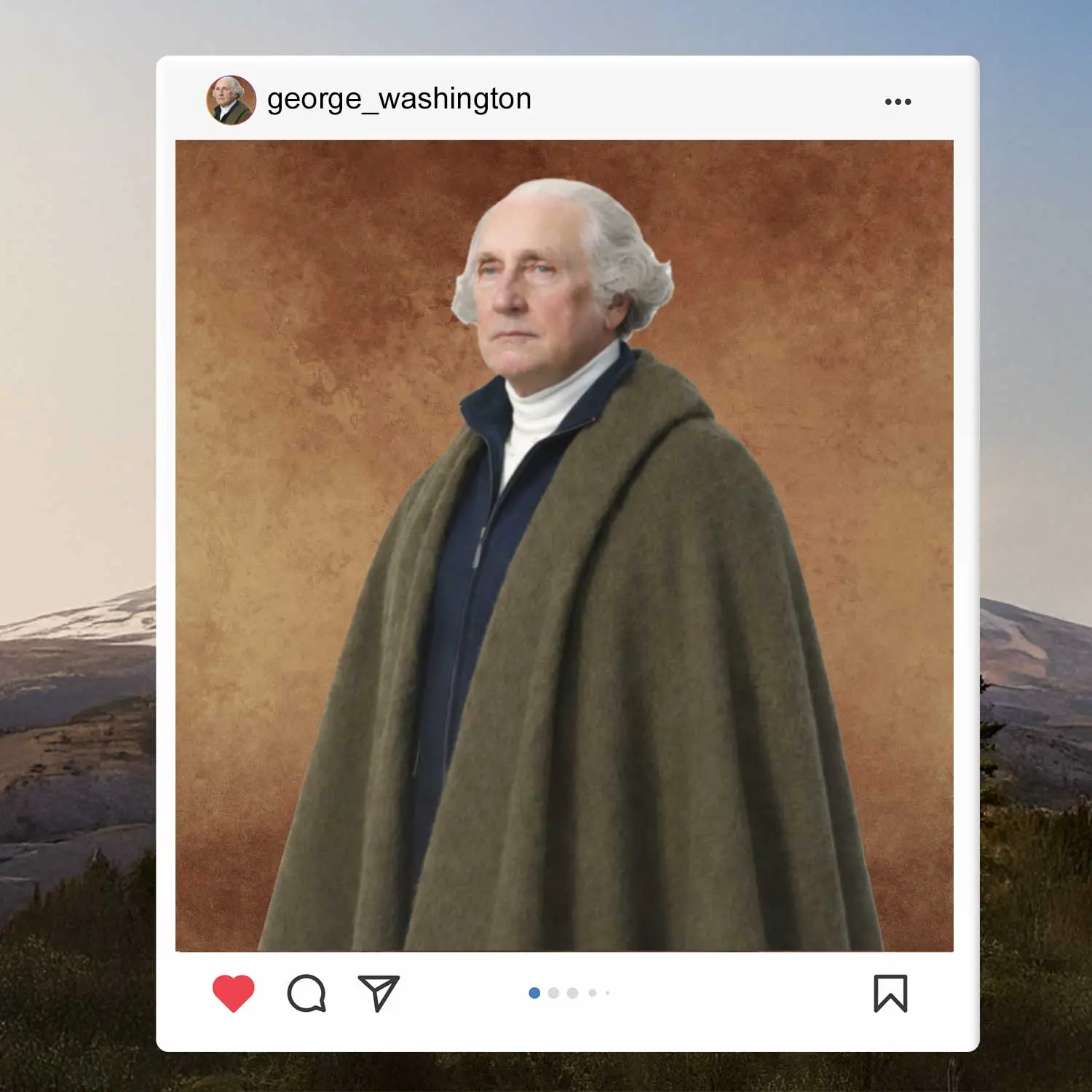 George Washington in Wool Blanket
