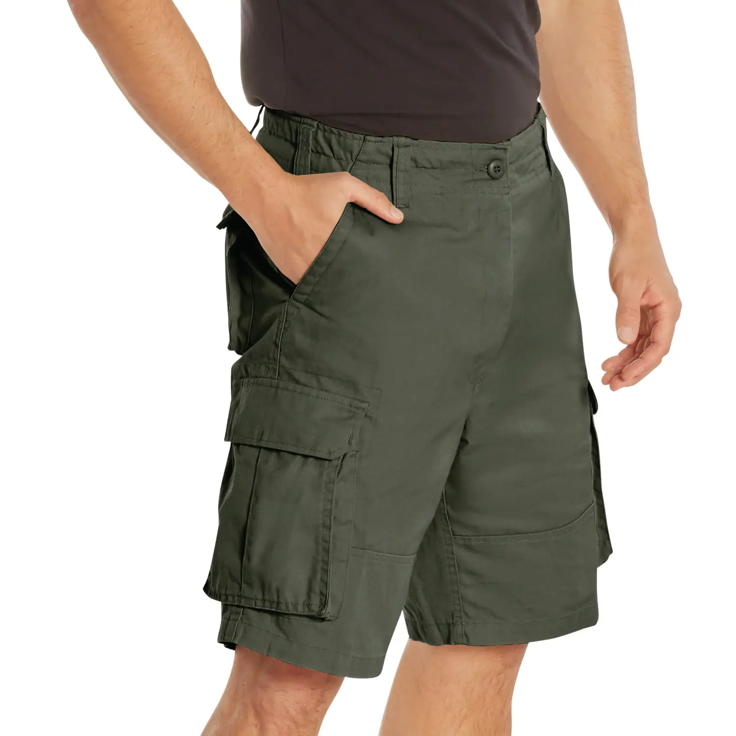 Vintage Paratrooper Cargo Utility Outdoor Shorts OD Olive Drab Green