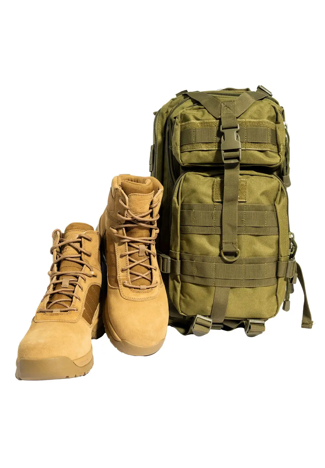 6 Inch Tactical Boots and Green Pack