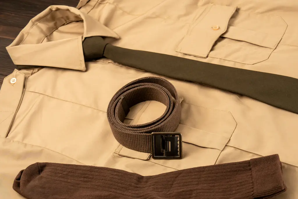Army Uniform Accessories laid Flat