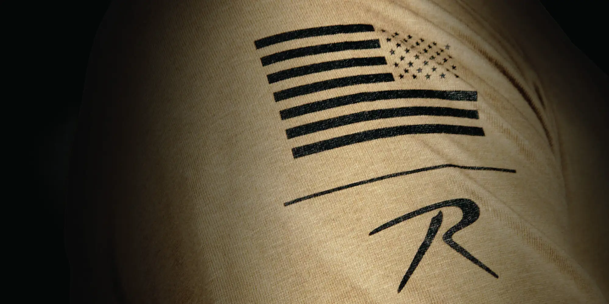 Reverse American Flag T-Shirt Sleeve Graphic with Rothco Logo