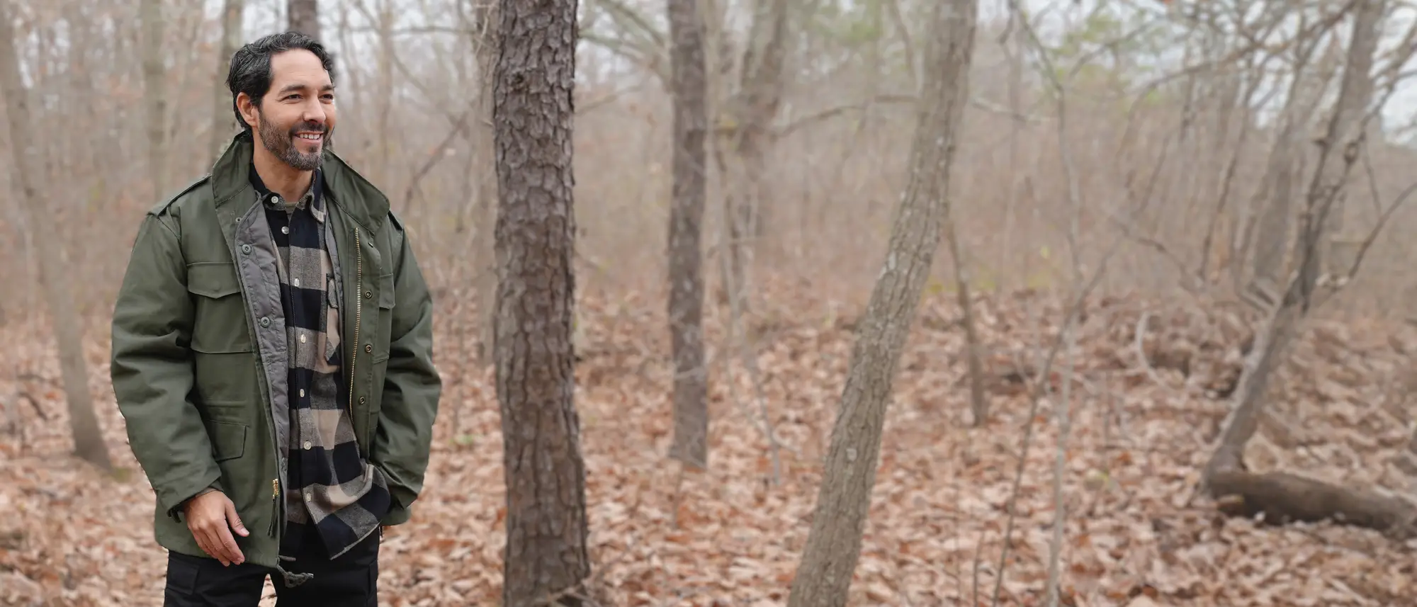 Green Field Jacket In Woods