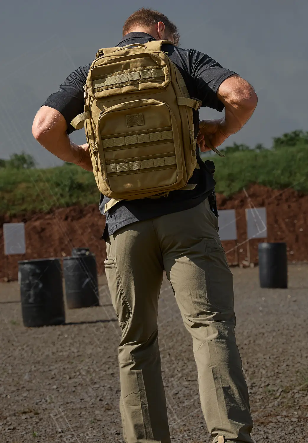 man with tactical pack