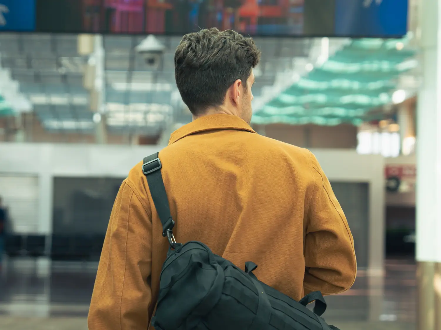 Airport Hero Banner with Canvas Jacket