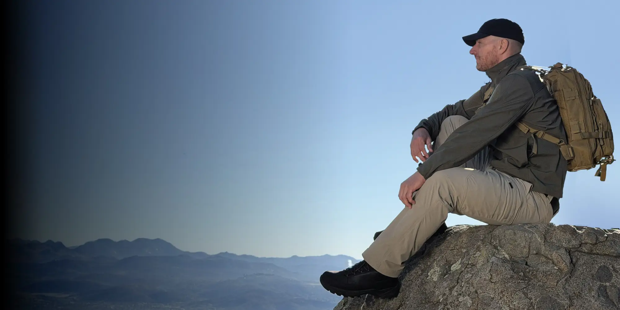 Tactical Man on mountain